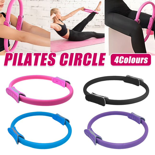 Multicolor Yoga Circle Crescent Handle Pilates Ring for Body Toning Exercise