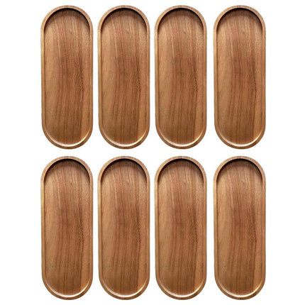 8pcs Wooden Cake Tray Home Serving Tray for Treats Snacks and Desserts Use