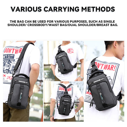 Large Capacity Multi Functional Shoulder Bag with USB Port Water Resistant