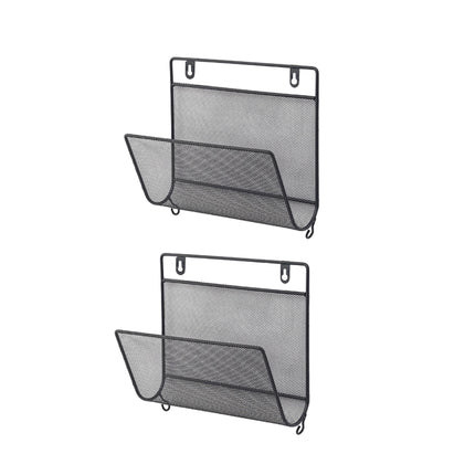 2PCS Wall Mount Magazine Rack for Books Mail Organizer Bathroom Kitchen Office