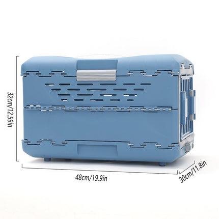 Foldable Pet Carrier Portable Dog Cat Travel Bag Cage House Kennel Case Blue