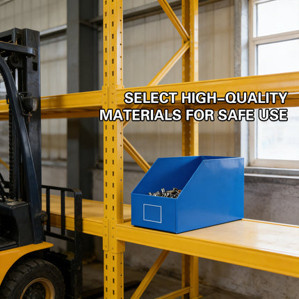 Slanted Storage Bin 5PCS Blue Corrugated PP 4 Sizes for Garage Warehouse Shelf
