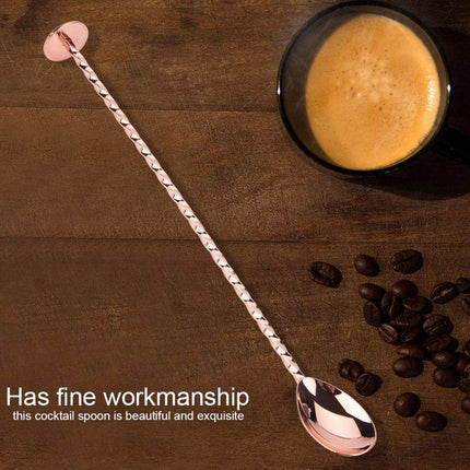Stainless Steel Cocktail Bar Spoon Twisted Handle Mixing Stirring Muddler 27cm