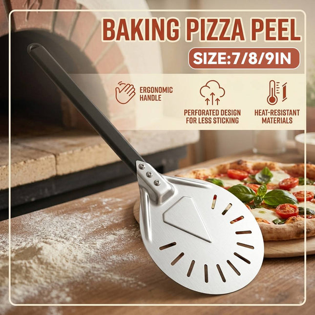 Perforated Round Pizza Turning Peel 7 8 9 Inch