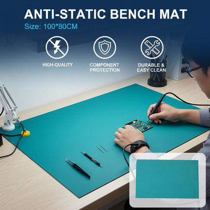 Anti Static Bench Mat 100 x 80cm Green Rubber Work Mat