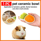 Carrot Pet Food Bowl Double Compartment Feeding Dish for Small Animals Cute