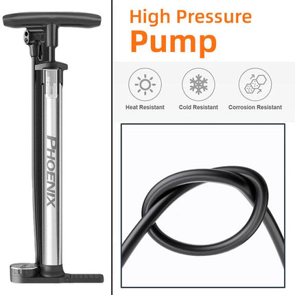 Stainless Steel Bicycle Pump Portable Home Air Pump with High Pressure for Tires