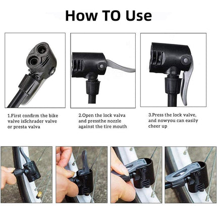 Stainless Steel Bicycle Pump Portable Home Air Pump with High Pressure for Tires