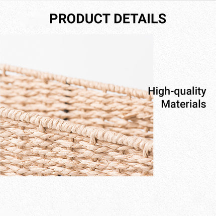 Hand Woven Magazine Rack 35x10x36cm Paper Rope Iron Frame for Living Room Office