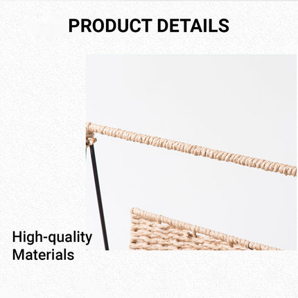 Hand Woven Magazine Rack 35x10x36cm Paper Rope Iron Frame for Living Room Office