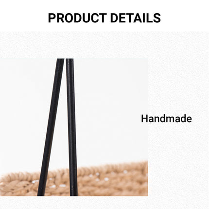 Hand Woven Magazine Rack 35x10x36cm Paper Rope Iron Frame for Living Room Office