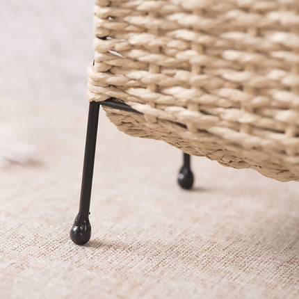 Hand Woven Magazine Rack 35x10x36cm Paper Rope Iron Frame for Living Room Office