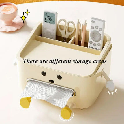 Cute Desktop Storage Box Multifunctional Paper Towel Organizer for Household Use