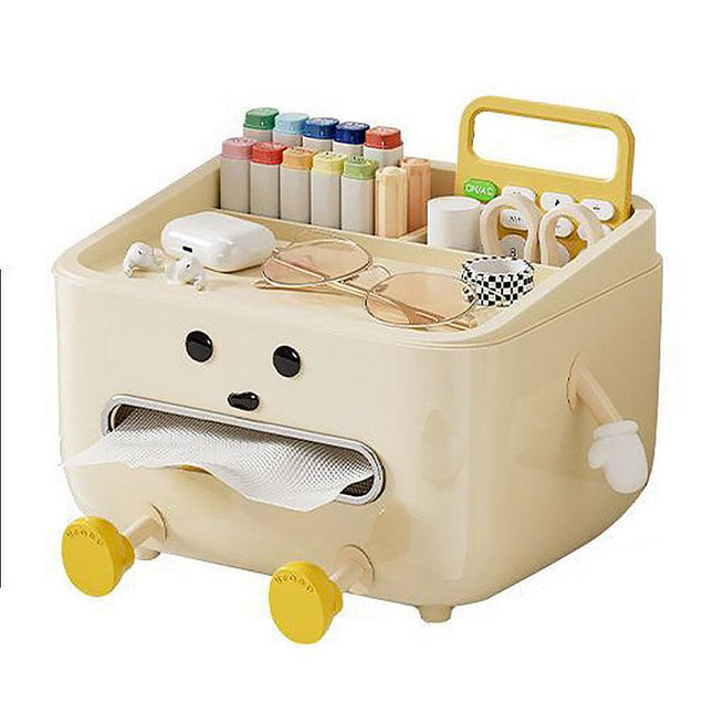 Cute Desktop Storage Box Multifunctional Paper Towel Organizer for Household Use