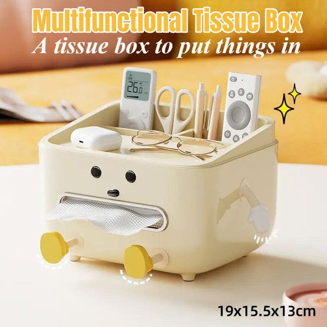 Cute Desktop Storage Box Multifunctional Paper Towel Organizer for Household Use