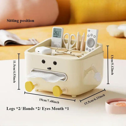 Cute Desktop Storage Box Multifunctional Paper Towel Organizer for Household Use