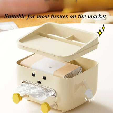 Cute Desktop Storage Box Multifunctional Paper Towel Organizer for Household Use