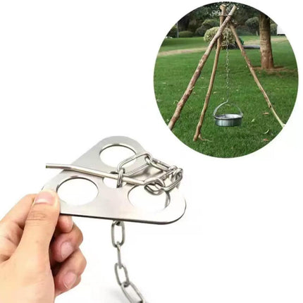 Outdoor Bonfire Rack Hanging Pot Picnic Fire Stand Stainless Steel Portable Foldable Tripod