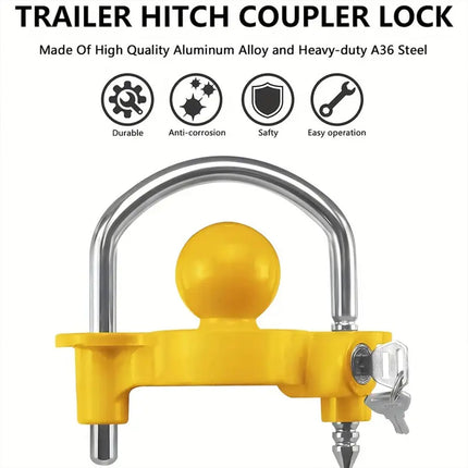 Trailer Hitch Lock Anti Theft Device Tow Hook Security Lock Car Yacht Connector