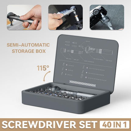 40 in 1 Ratchet Screwdriver Set Sturdy Durable Steel Bits for Auto Home Repair