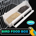 2pcs Plastic Parrot Feeder Bird Cage Feeding Food Container Bird Hanging Bowl