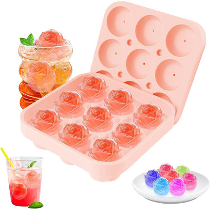 Rose Silicone Ice Ball Mould Box Ice Compartment Tray for Home Bar Drink Making