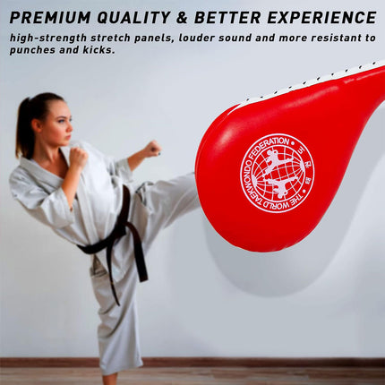 Taekwondo Kick Target 2PCS PU Foot Board Double Blade Training Pad 36 x 18cm