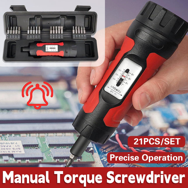 21PCS Adjustable Manual Torque Screwdriver Set Precision Calibrated Durable