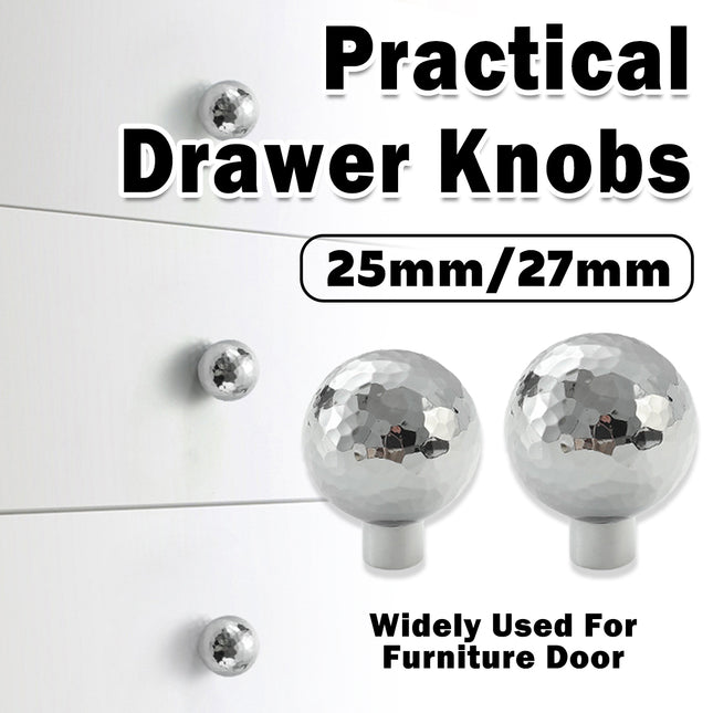 Single Hole Cabinet Handle Drawer Pull 25/27mm Hammer Silver Simple Door Handle