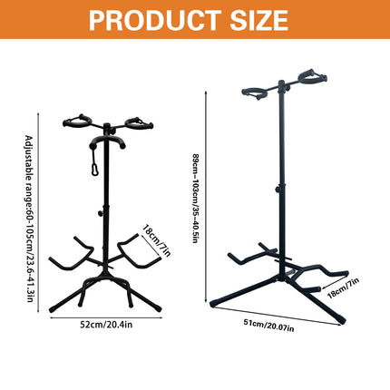 2/3Head Guitar Stand with Height Adjustment Foldable Holder Guitar Stand Bass