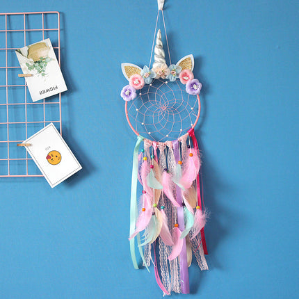 Creative Unicorn Dream Catcher Wall Hanging Decoration Craft Wall Art Decor