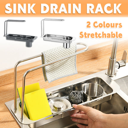 Retractable Kitchen Sink Draining Rack Water Filter Basket Storage Shelf Home