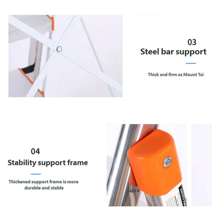 4 Step Home Folding Ladder Anti-Slip Anti-Shake Strong Load Capacity Sturdy