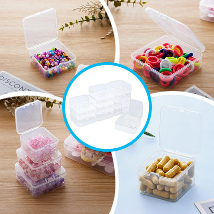 100PCS Transparent Plastic Storage Boxes Storage for jewelry Craft Beads Parts