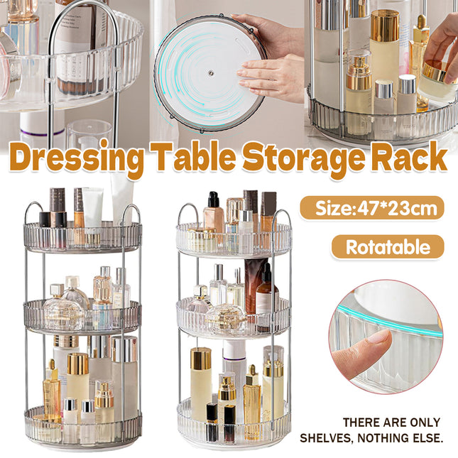 Rotating Vanity Storage Rack 360 Degree Cosmetic Organizer For Makeup Beauty