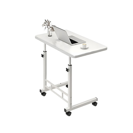 Bedside Table Movable Desk Simple White with Wheels Space Saving Home Office
