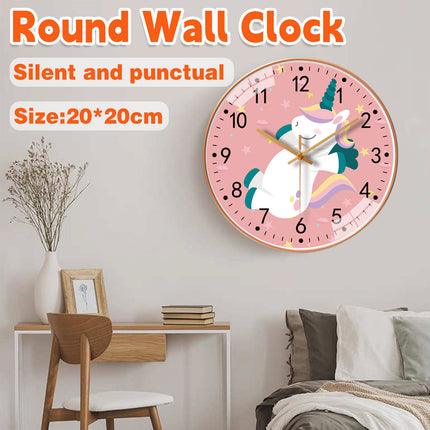 Wall Clock 8 Inch 20CM Silent Quartz Round Clock For Living Room Bedroom Decor