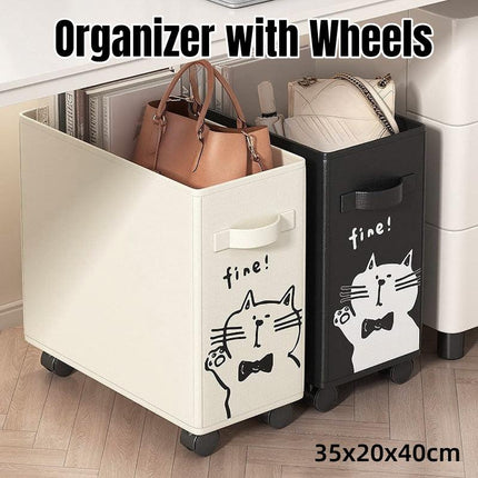Storage Basket with Wheels Clip On Storage Organizer for Home and Office Use