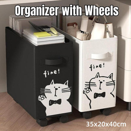 Storage Basket with Wheels Clip On Storage Organizer for Home and Office Use