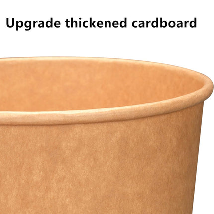 50PCS Disposable Round Paper Bowls 750ml Food-safe with Lid Takeout Soup Salad