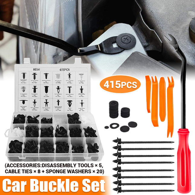 415PCS Car Buckle Set for Auto Body Trim Bumper Fender Panel Replacement Repair