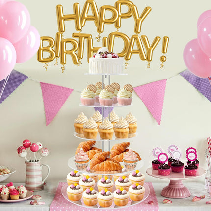 5-Tier Acrylic Cupcake Display Stand Clear Round Tower for Party Wedding Events