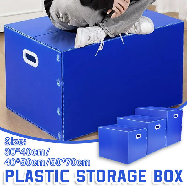 Large Capacity Waterproof Plastic Storage Box Foldable Moving Organizer Durable