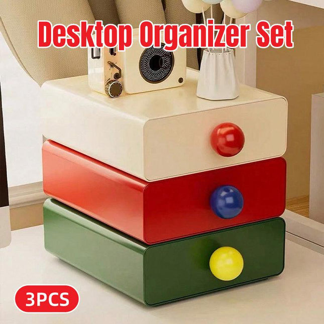 3pcs Premium Desktop Organizer Drawer Set Efficient Office and Home Storage