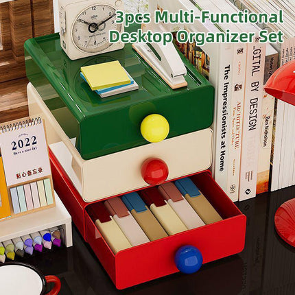 3pcs Premium Desktop Organizer Drawer Set Efficient Office and Home Storage
