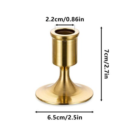 6PCS Gold Candle Holder Decoration Tabletop for Christmas Romantic Dinner Decor