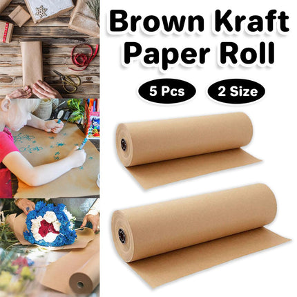 Brown Kraft Paper Rolls 5pcs Gift Wrapping Decoration Packaging Craft Sheets
