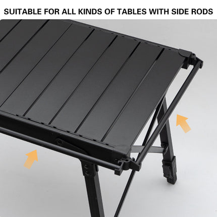 Folding Table Extension Rack Outdoor Camping Storage Shelf With Hanging Basket
