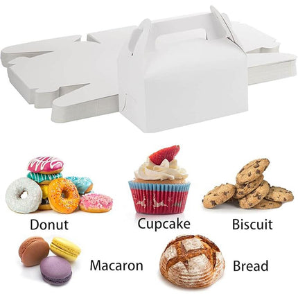 50pcs Portable Pastry Box Bakery Cake Box Takeaway Packing Boxes for Pastries
