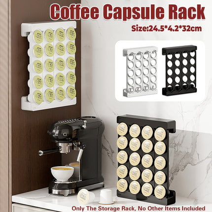 Wall Mounted Coffee Capsule Storage Rack SpaceSaving for Kitchen Cafe Countertop